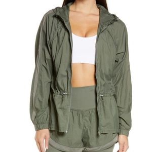 ZELLA Fresh Air Hooded Lightweight Nylon Jacket In Green Agave